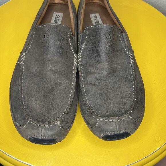 Olukai Akepa Moc Driving Moccasin Leather Loafer Brown Men's Size 13 - Picture 11 of 15